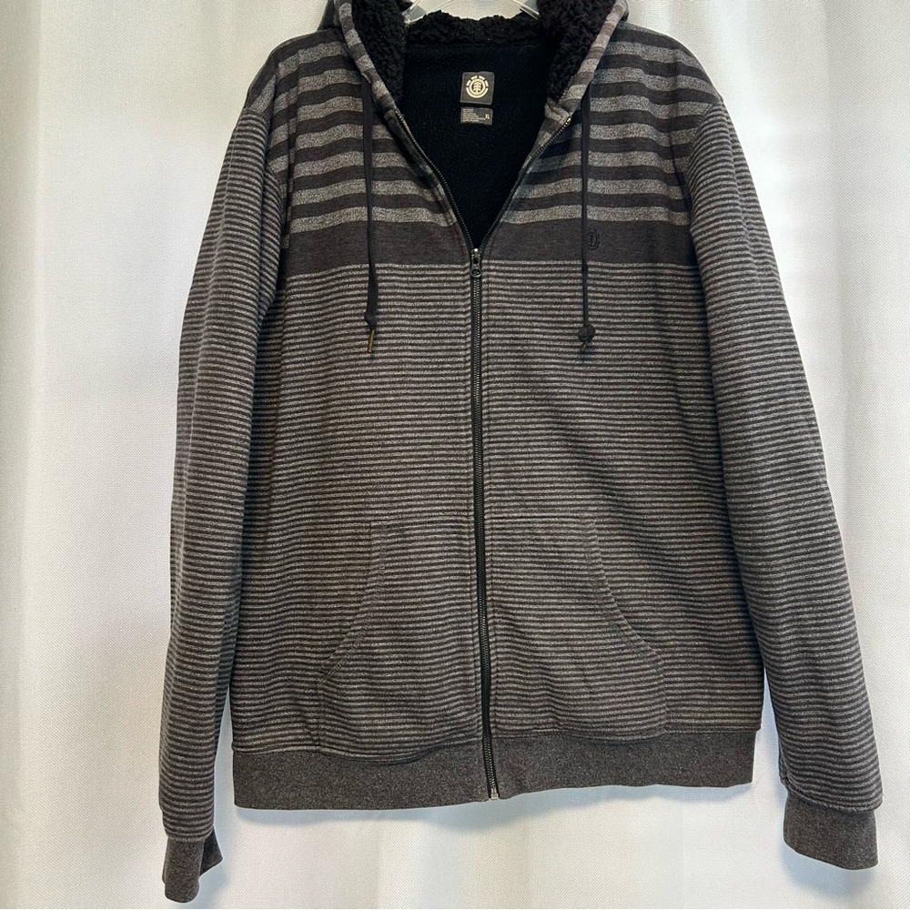 Element Men's Charcoal and Black Zip-Up Sweater